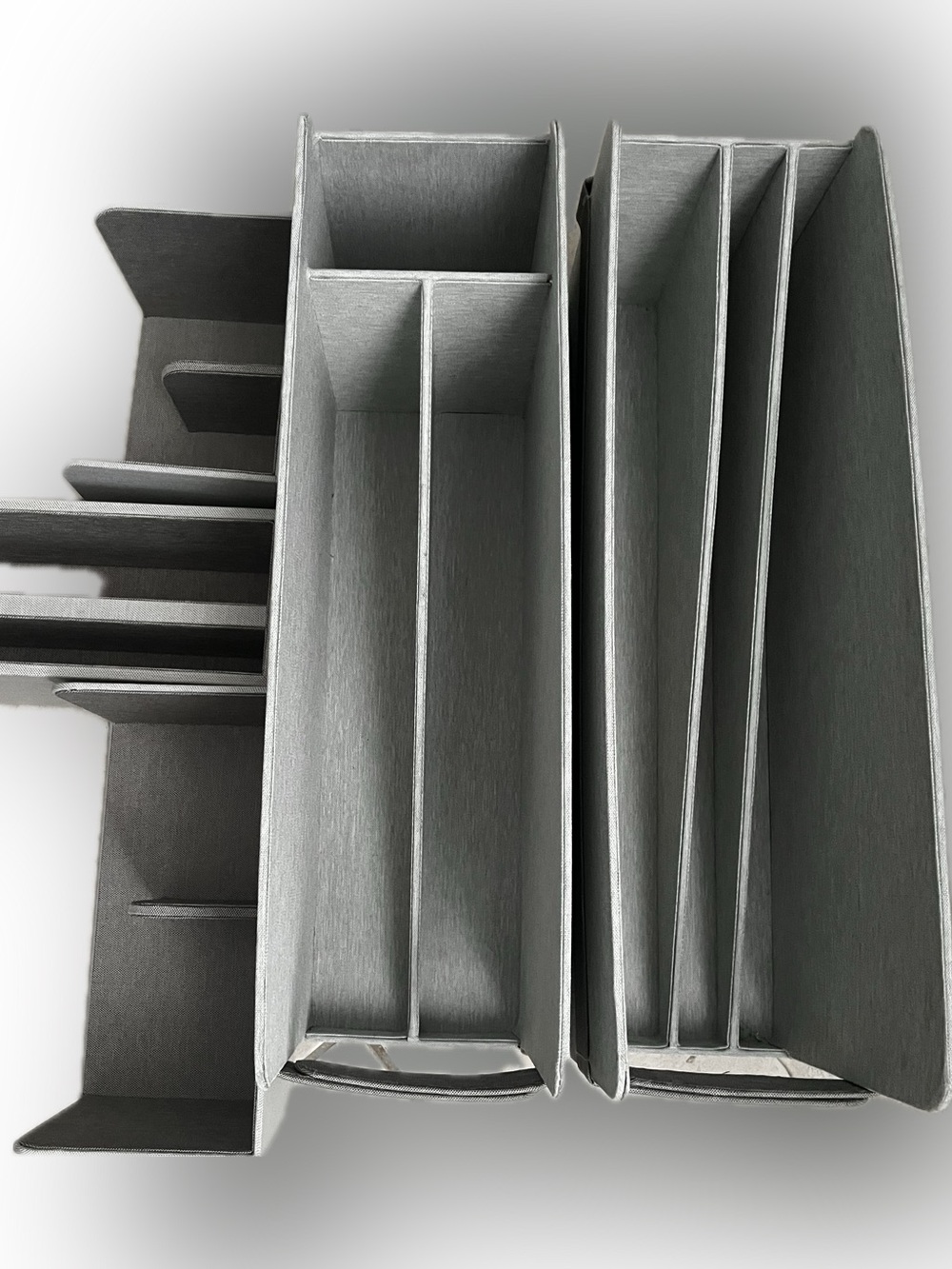 5️⃣ Caraway Gray Fabric Multi-Compartment Kitchen Organizers